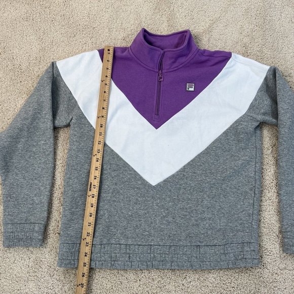 Fila Womens XL Purple White Grey Quarter Zip Pullover Sweatshirt Top NWOT - Picture 7 of 13